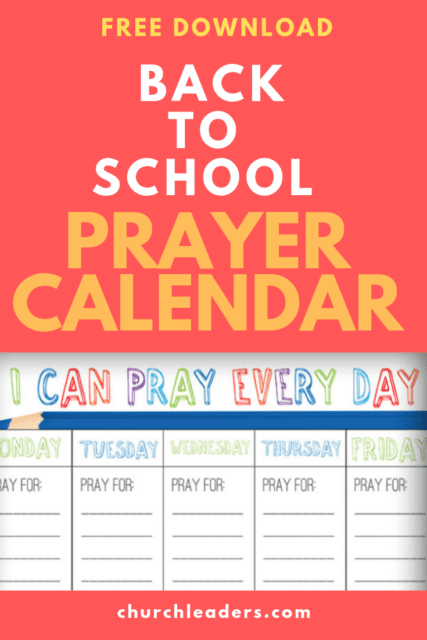 back to school prayer calendar