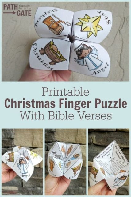 Holiday Finger Puzzles Bundle of 5 Origami Bible Crafts for Kids with Verses