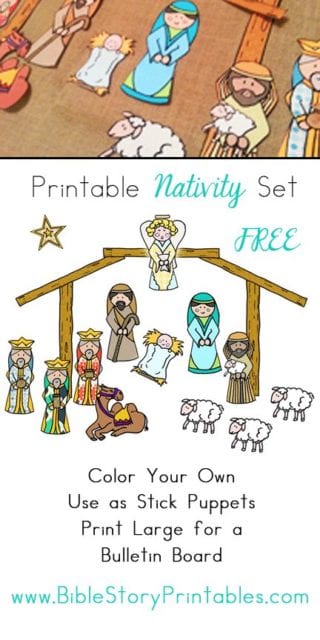 printable nativity craft set