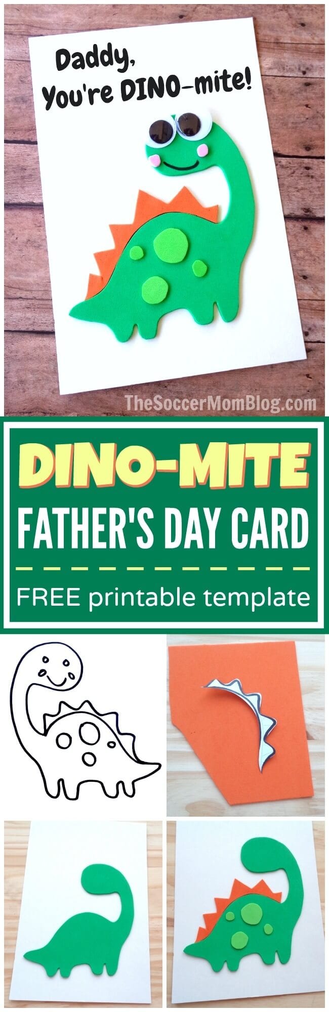 FAther's day crafts for kids Dino-Mite Card