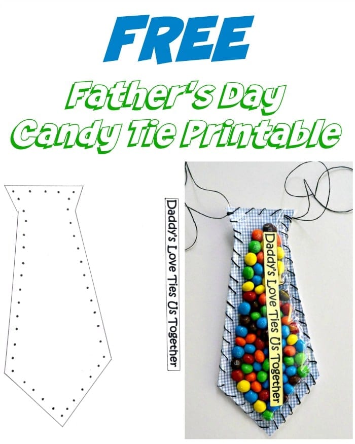 Father's day crafts for kids Candy Tie Printable