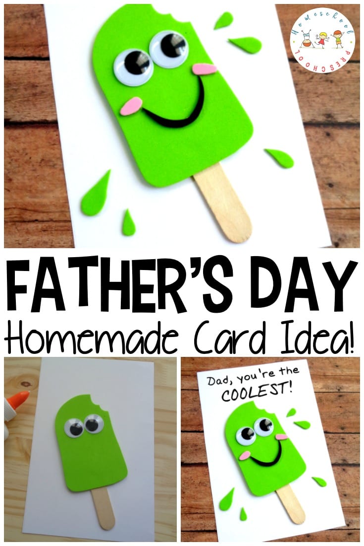 Father's Day Crafts for kids Popsicle Coolest Card