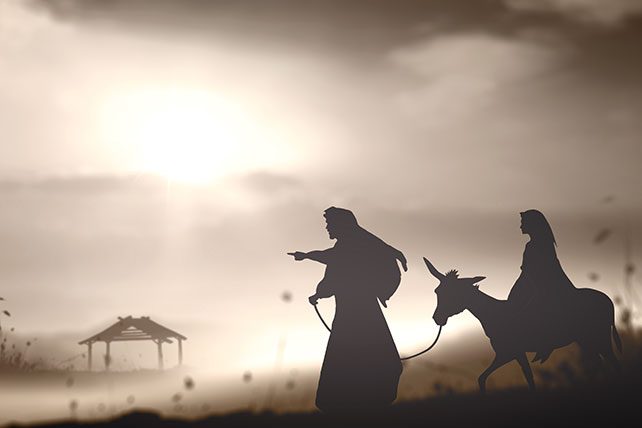 Mary and Joseph travel to Bethlehem