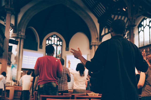 at church