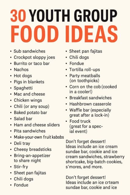 youth group food ideas