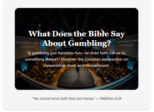 can christians gamble