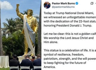 ‘This Is Not a Golden Calf’—Pastor Mark Burns Defends Golden Trump Statue donald Trump