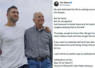 Tim Tebow Invites People To Honor His Late Father, Continue Bob Tebow’s Mission Tim Tebow